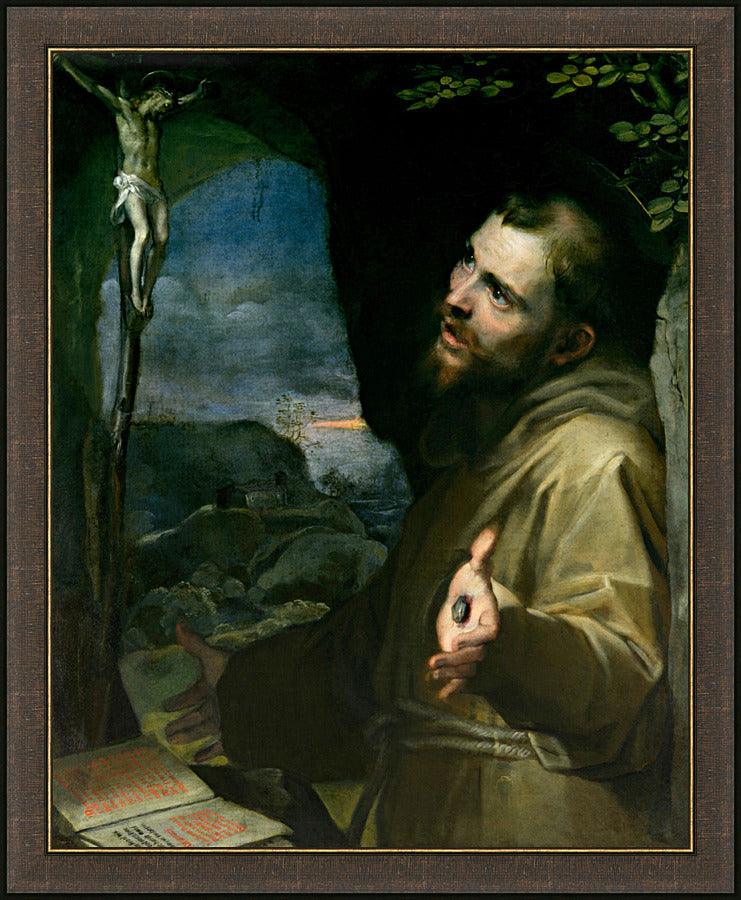 Wall Frame Espresso - St. Francis of Assisi by Museum Art