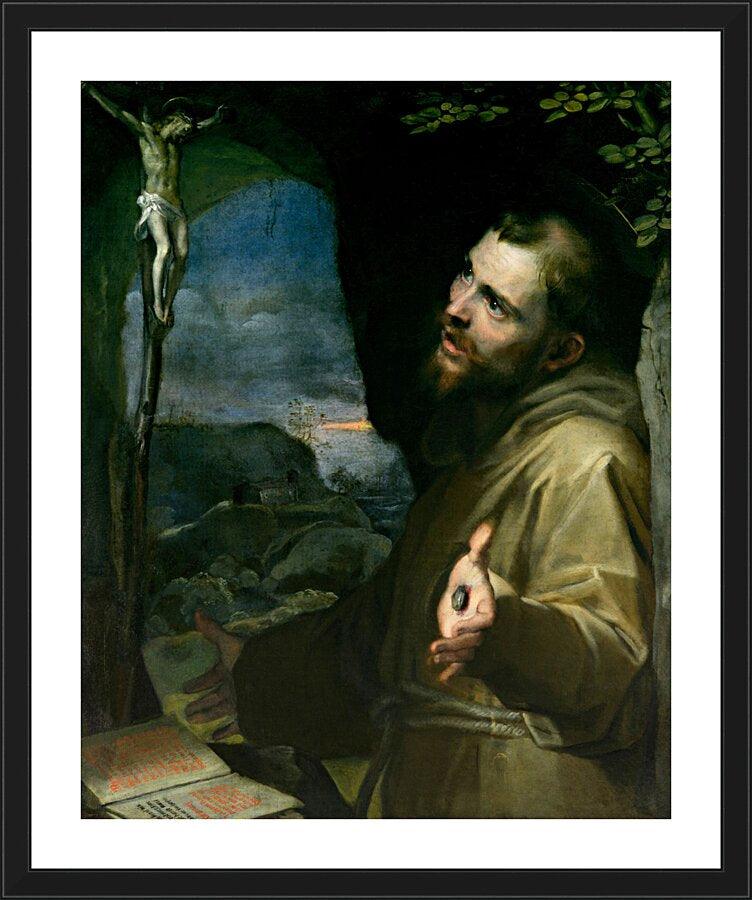 Wall Frame Black, Matted - St. Francis of Assisi by Museum Art - Trinity Stores