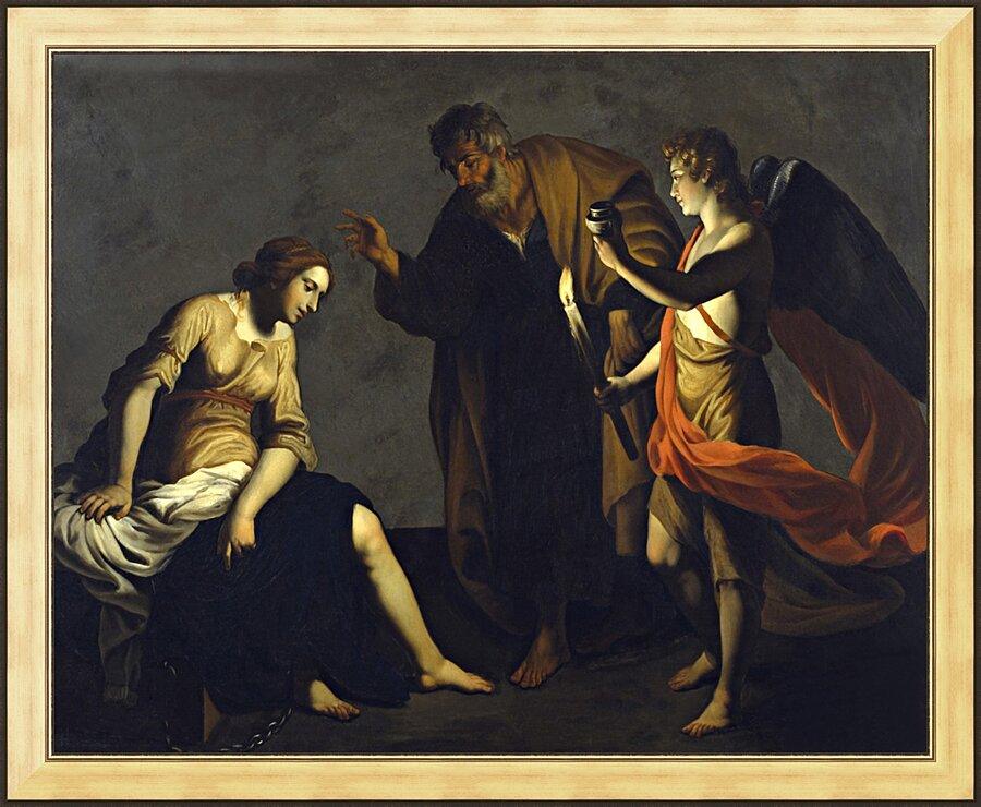 Wall Frame Gold - St. Agatha Attended by St. Peter and Angel in Prison by Museum Art