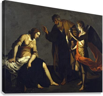 Canvas Print - St. Agatha Attended by St. Peter and Angel in Prison by Museum Art
