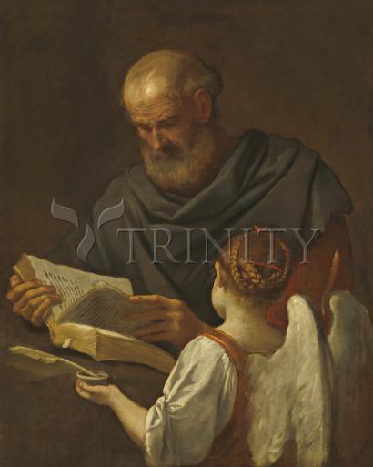 Wall Frame Gold, Matted - St. Matthew and Angel by Museum Art