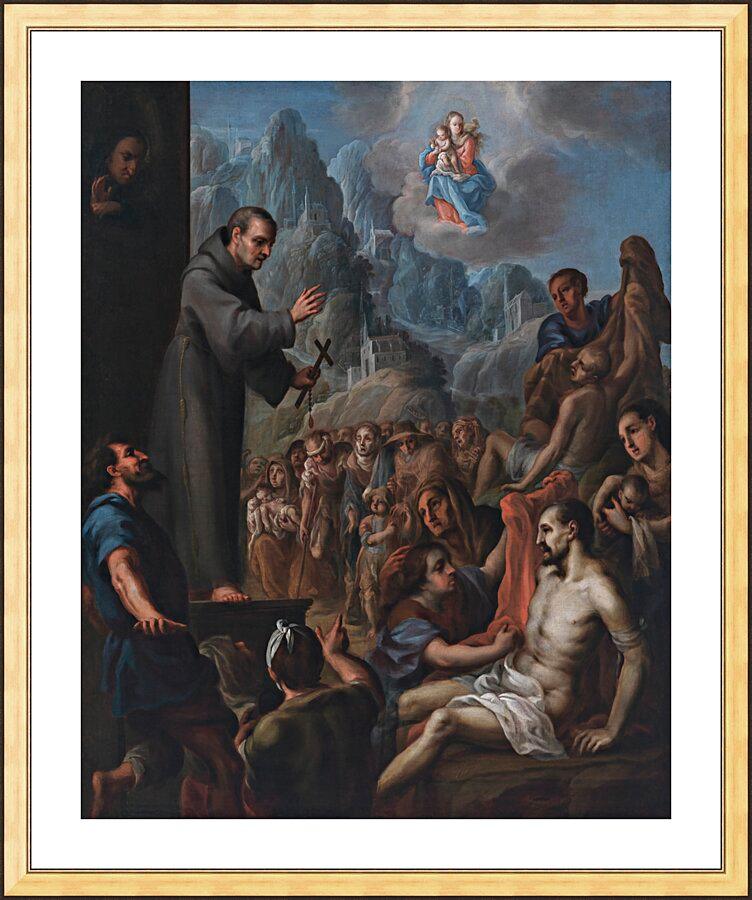 Wall Frame Gold, Matted - Miracles of St. Salvador de Horta by Museum Art