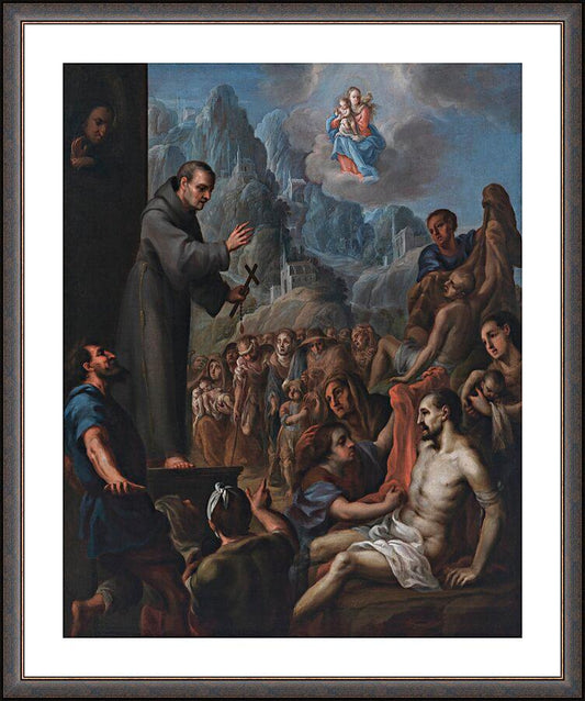 Wall Frame Espresso, Matted - Miracles of St. Salvador de Horta by Museum Art