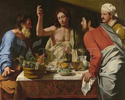 Wall Frame Black, Matted - Supper at Emmaus by Museum Art