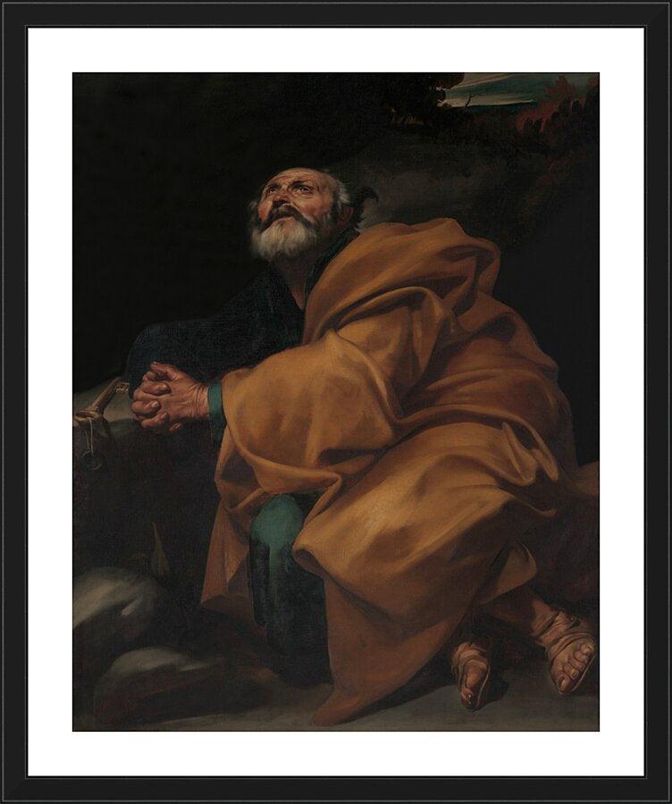 Wall Frame Black, Matted - Tears of St. Peter by Museum Art