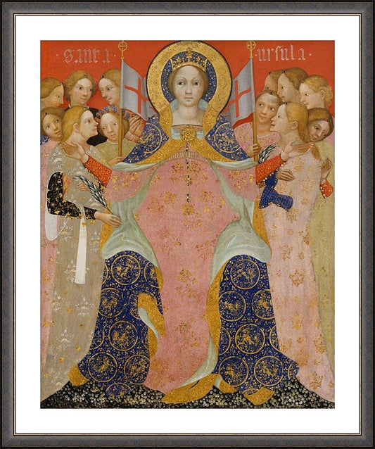 Wall Frame Espresso, Matted - St. Ursula and Her Maidens by Museum Art