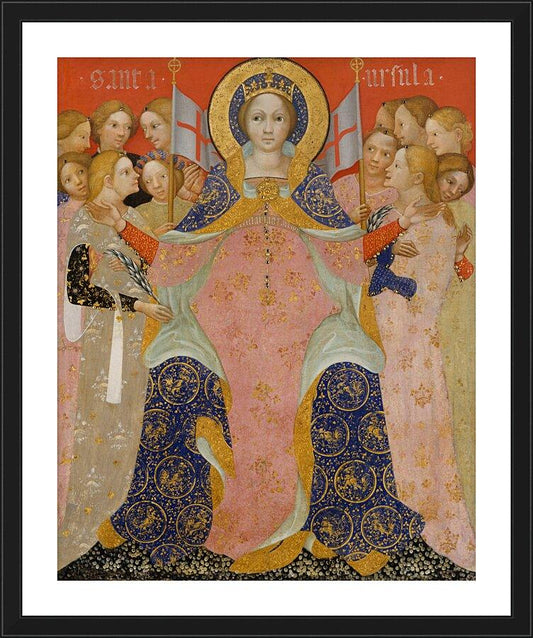 Wall Frame Black, Matted - St. Ursula and Her Maidens by Museum Art