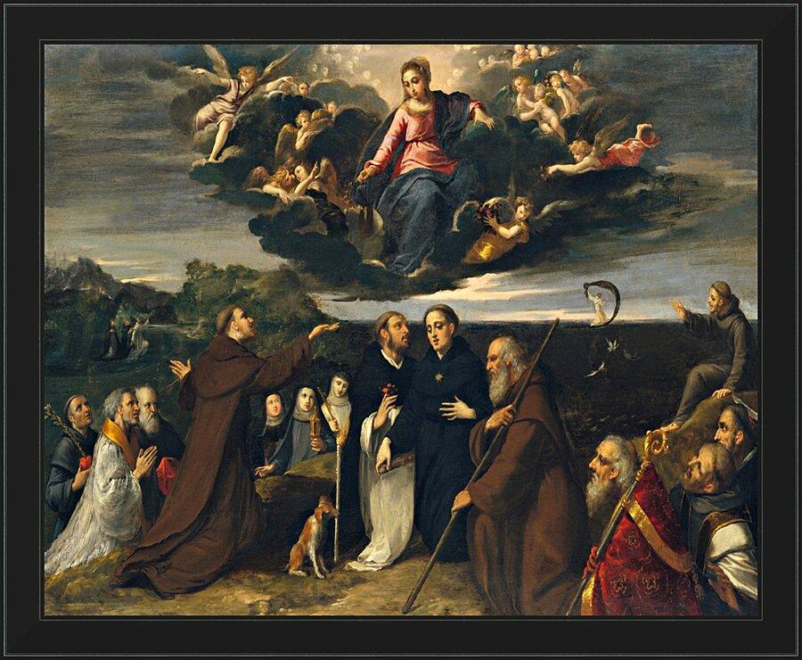 Wall Frame Black - Mary Adored by Saints by Museum Art - Trinity Stores