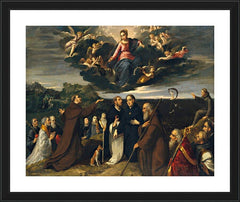 Wall Frame Black - Mary Adored by Saints by Museum Art