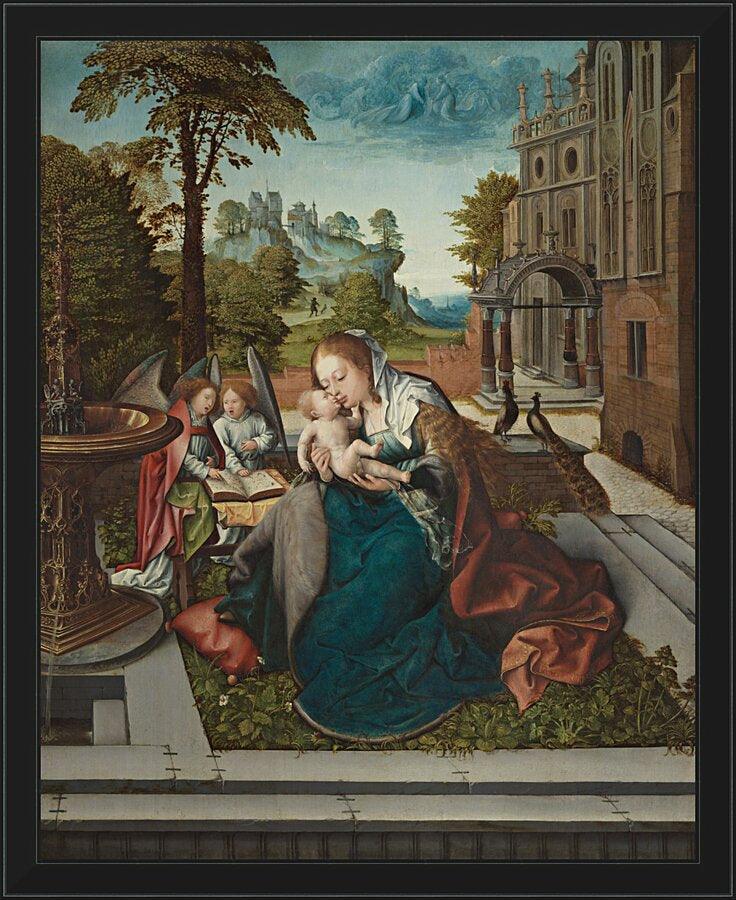 Wall Frame Black - Mary and Child with Angels by Museum Art