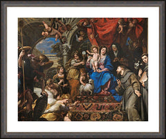Wall Frame Espresso - Mary and Child Between Theological Virtues and Saints by Museum Art