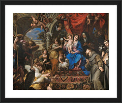 Wall Frame Black - Mary and Child Between Theological Virtues and Saints by Museum Art