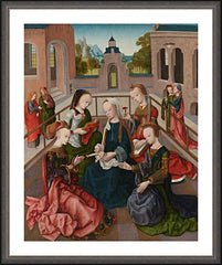 Wall Frame Espresso - Mary and Child with Four Holy Virgins by Museum Art