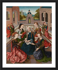 Wall Frame Black - Mary and Child with Four Holy Virgins by Museum Art