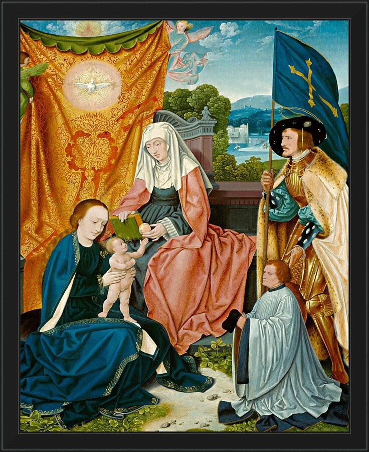 Wall Frame Black - Mary and Child with Sts. Anne, Gereon, and a Donor by Museum Art