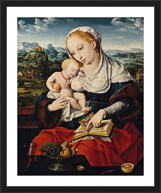 Wall Frame Black, Matted - Mary and Child by Museum Art