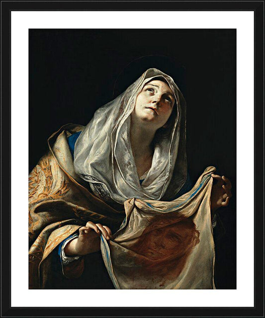 Wall Frame Black, Matted - St. Veronica with Veil by Museum Art
