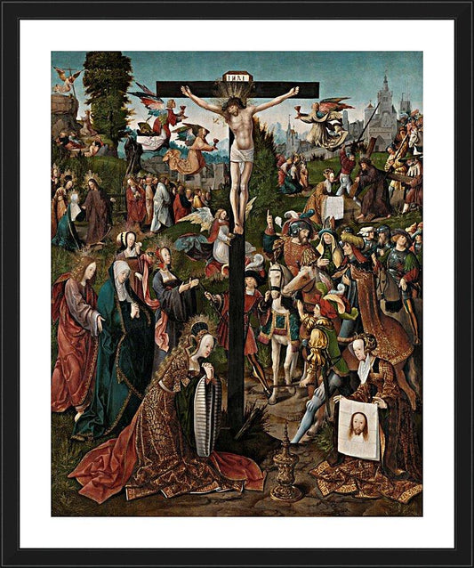 Wall Frame Black, Matted - Crucifixion by Museum Art