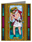 Custom Text Note Card - St. Christopher by B. Nippert