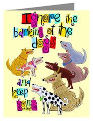 Custom Text Note Card - Ignore The Barking by M. McGrath