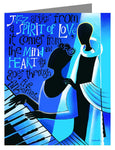 Custom Text Note Card - Jazz Arises From a Spirit of Love by M. McGrath