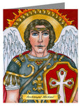 Custom Text Note Card - St. Michael Archangel by B. Nippert