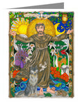 Custom Text Note Card - St. Francis of Assisi by B. Nippert