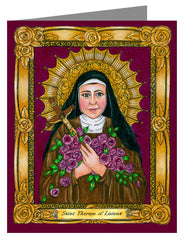 Custom Text Note Card - St. Thérèse of Lisieux by B. Nippert