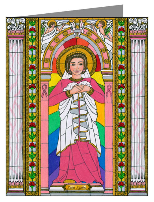 St. Agatha - Note Card Custom Text