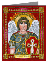 Custom Text Note Card - St. Michael Archangel by B. Nippert