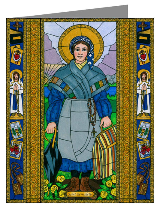St. Bernadette of Lourdes - Note Card Custom Text by Brenda Nippert - Trinity Stores