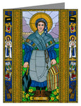 Custom Text Note Card - St. Bernadette of Lourdes by B. Nippert