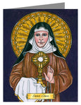 Custom Text Note Card - St. Clare of Assisi by B. Nippert