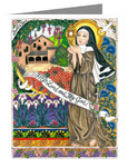 Custom Text Note Card - St. Clare of Assisi by B. Nippert