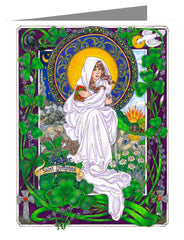 Custom Text Note Card - St. Dymphna by B. Nippert