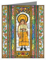 Custom Text Note Card - St. Jacinta Marto by B. Nippert