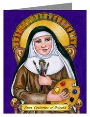 Custom Text Note Card - St. Catherine of Bologna by B. Nippert