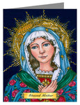 Custom Text Note Card - Blessed Mary Mother of God by B. Nippert