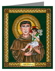 Custom Text Note Card - St. Anthony of Padua by B. Nippert