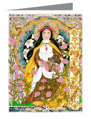 Custom Text Note Card - St. Thérèse of Lisieux by B. Nippert