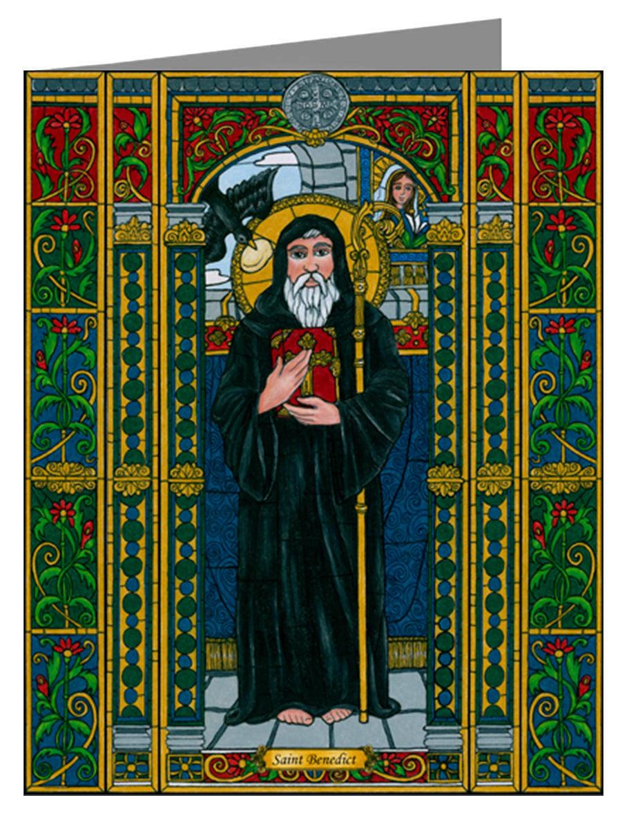 St. Benedict of Nursia - Note Card Custom Text by Brenda Nippert - Trinity Stores