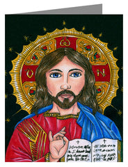 Custom Text Note Card - Christ the Teacher by B. Nippert