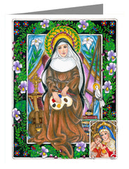 Custom Text Note Card - St. Catherine of Bologna by B. Nippert