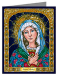 Custom Text Note Card - Blessed Mary Mother of God by B. Nippert