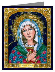 Custom Text Note Card - Blessed Mary Mother of God by B. Nippert