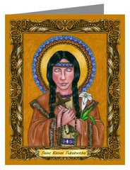 Custom Text Note Card - St. Kateri Tekakwitha by B. Nippert