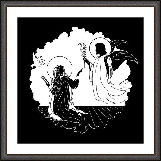 Wall Frame Espresso, Matted - Annunciation by D. Paulos