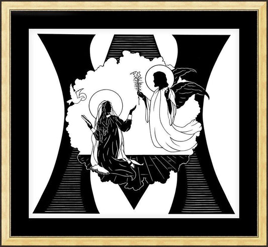 Wall Frame Gold, Matted - Annunciation by D. Paulos