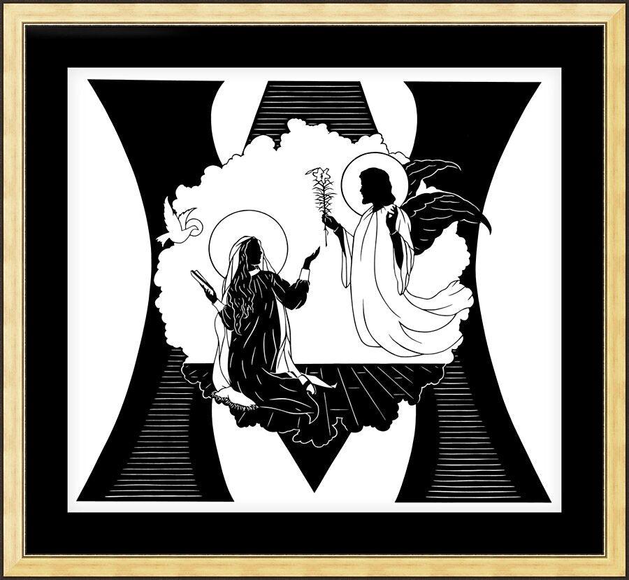 Wall Frame Gold, Matted - Annunciation by Dan Paulos - Trinity Stores
