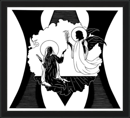 Wall Frame Black - Annunciation by D. Paulos
